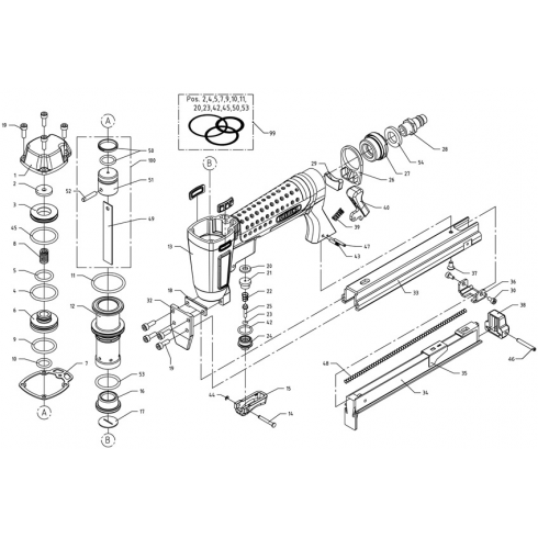 Пневматический скобозабивной пистолет  Prebena 1GP-A16