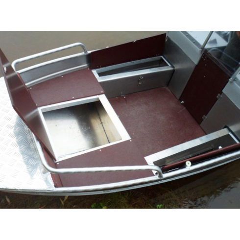 Алюминиевая лодка Wyatboat-390 M с 2 консолями