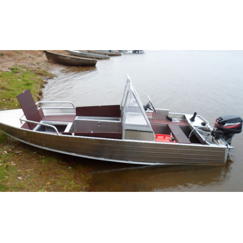Алюминиевая лодка Wyatboat-390 M с 2 консолями