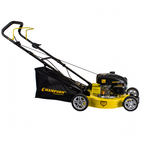 Champion LM4122 — газонокосилка с мощным двигателем и удобным травосборником