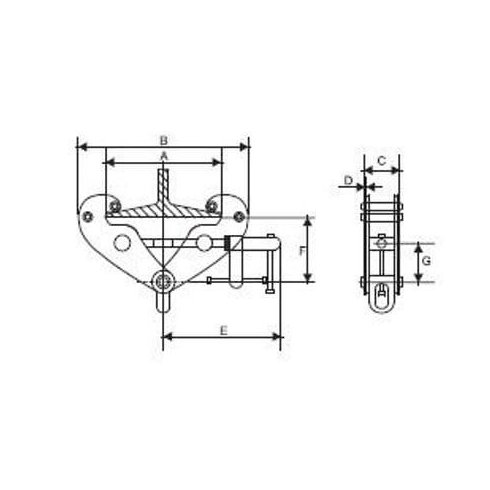 Захват-струбцина БКС JBC-2A, г/п 2т