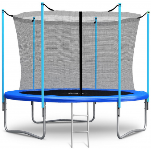 Батут Atlas Sport 252 см (8ft) с внутренней сеткой и лестницей синий