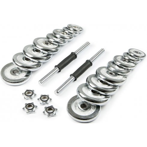 Набор гантелей хромированных Atlas Sport в чемодане 30 кг