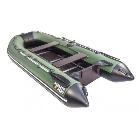Надувная лодка Ривьера Компакт 3200 СК касатка зеленый/черный
