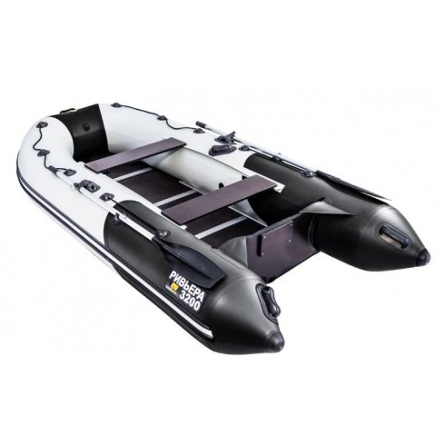 Надувная лодка Ривьера Компакт 3200 СК комби светло-серый/черный