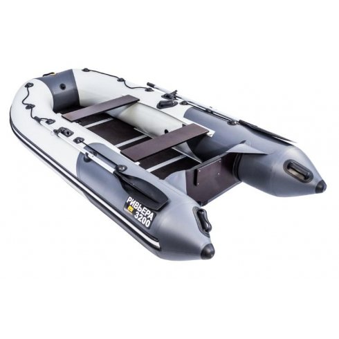 Надувная лодка Аква 3200 Слань-книжка киль светло-серый/графит