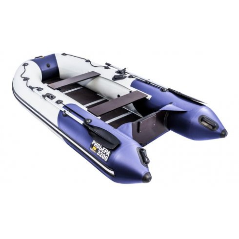 Надувная лодка Ривьера Компакт 3200 СК комби светло-серый/синий