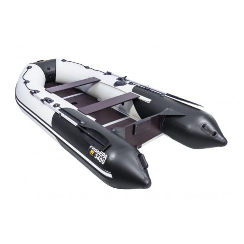 Надувная лодка Ривьера Компакт 3400 СК комби светло-серый/черный