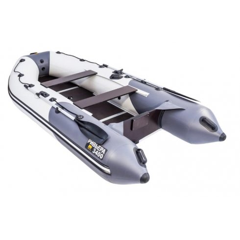 Надувная лодка Ривьера Компакт 3400 СК комби светло-серый/графит