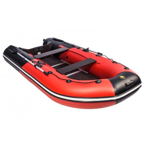 Надувная лодка Ривьера Компакт 3400 СК комби красный/черный