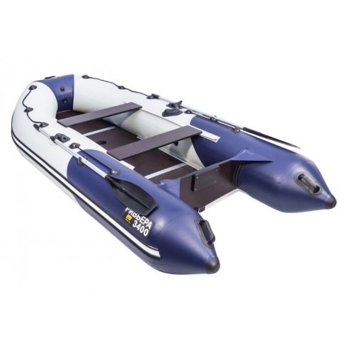 Надувная лодка Ривьера Компакт 3400 СК комби светло-серый/синий