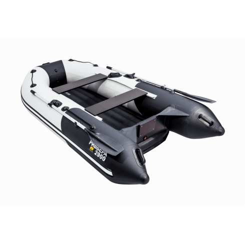 Надувная лодка Ривьера Компакт 2900 НДНД Комби светло-серый/черный