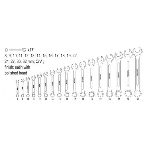 Набор ключей рожково-накидных Yato YT-0363 8-32 мм