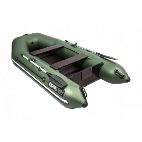 Надувная лодка Аква 2900 Слань-книжка киль зелено/черный