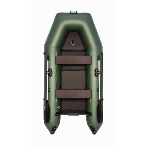 Надувная лодка Аква 2900 Слань-книжка киль зелено/черный