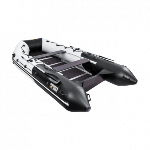 Надувная лодка Ривьера Максима 3800 СК комби светло-серый/черный