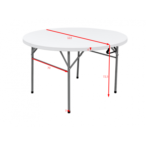 Стол складной Calviano (пластиковый, круглый, 122 см)
