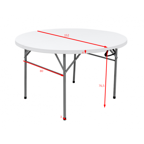 Стол складной Calviano (пластиковый, круглый, 152 см)