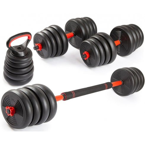 Набор гантелей со штангой и гирями 6 в 1 Trex Sport 30 кг