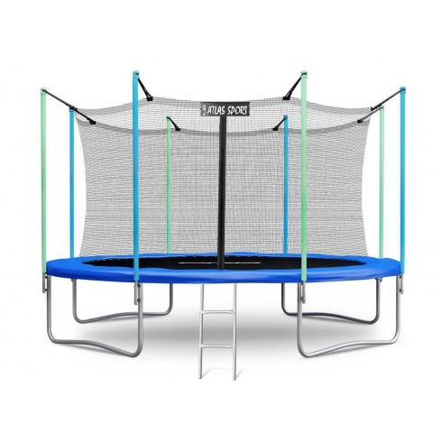Батут Atlas Sport 435 см (14ft) с внутренней сеткой и лестницей Blue