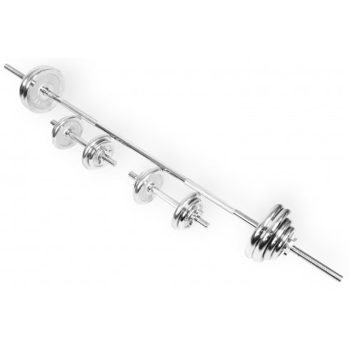 Набор гантелей и штанга Atlas Sport (48 кг, хромированные)