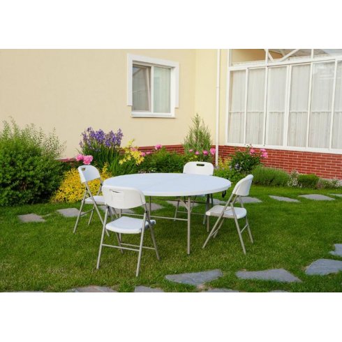 Стол складной Calviano (пластиковый, круглый, 122 см)