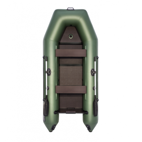 Надувная лодка Аква 3200 Слань-книжка киль зелено/черный