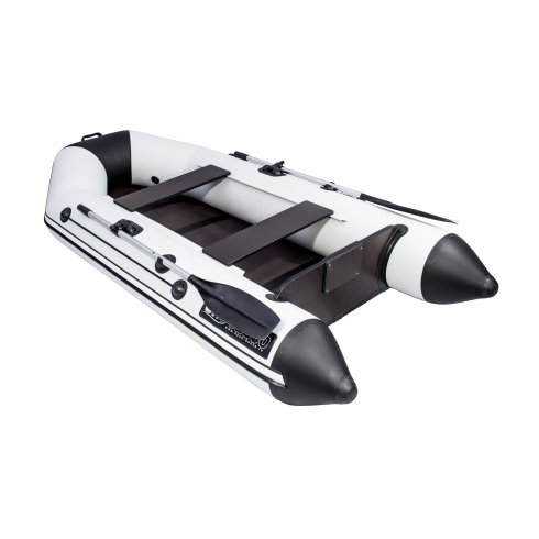 Надувная лодка Аква 2800 Слань-книжка киль светло-серый/черный