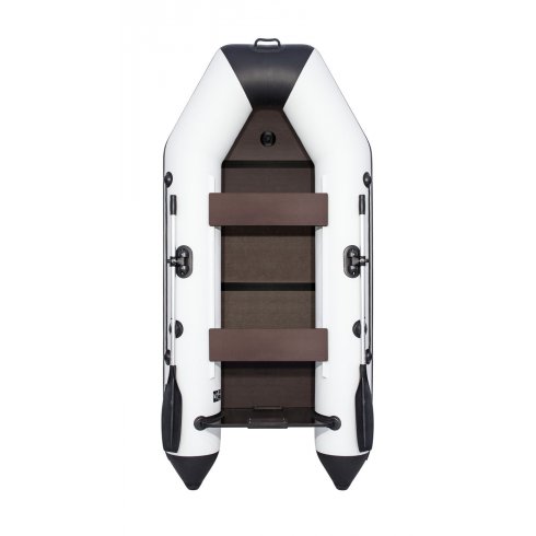 Надувная лодка Аква 2800 Слань-книжка киль светло-серый/черный