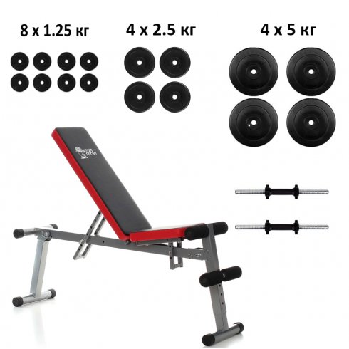 Набор Lux скамья Atlas Sport AS-03 и гантели 40 кг