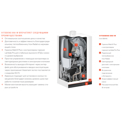Газовый конденсационный котел Viessmann Vitodens 50-W B0HA 25