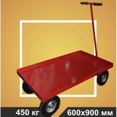 Тележка платформенная Rusklad ТПО 2 (600х900х50 мм) колёса литые d250 мм