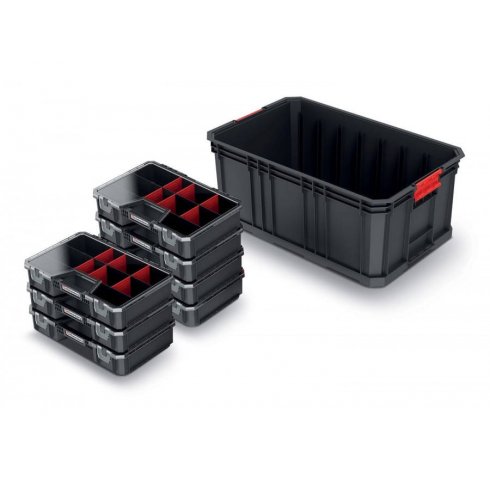 Набор ящиков для инструментов Prosperplast Kistenberg Modular Solution KMS553520R7 (7 шт., черный)