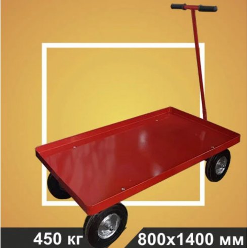 Тележка платформенная Rusklad ТПО 7 (800х1400х50 мм) колёса литые d250 мм