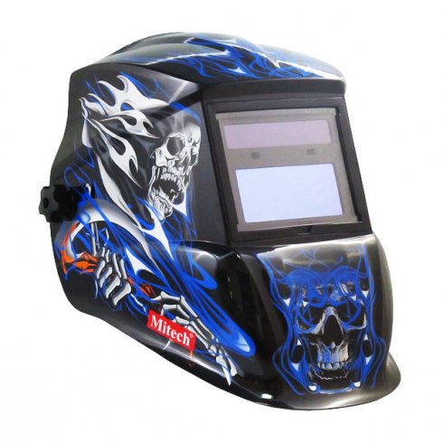 Сварочная маска Mitech Blue Skull