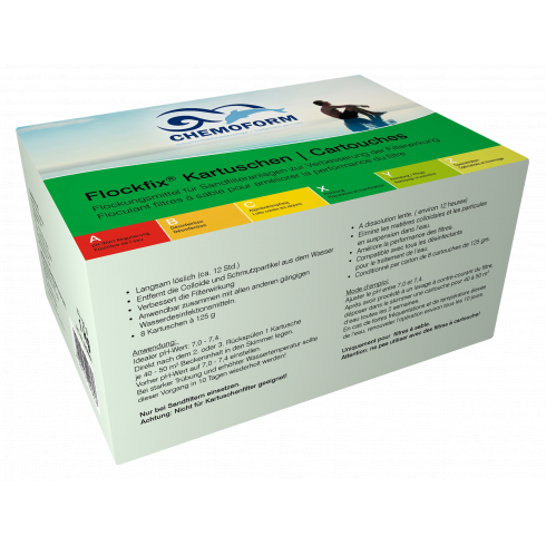 Коагулянт для бассейна Chemoform Флокфикс в картриджах по 125г (1кг)