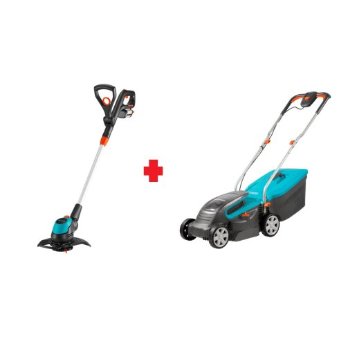 Триммер аккумуляторный Gardena EasyCut Li-18/23, Газонокосилка аккумуляторная Gardena PowerMax Li-18/23