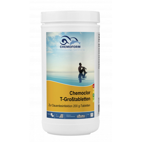 Средство для бассейна дезинфицирующее Chemoform Кемохлор Т в таблетках по 200г (1кг)