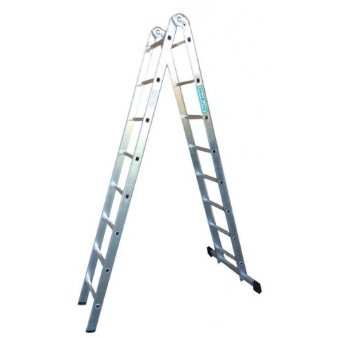 Лестница двухсекционная TOR 1013317 алюминиевая шарнирная 2х8