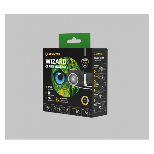 Фонарь налобный аккумуляторный Armytek Wizard C1 Pro Magnet USB Warm