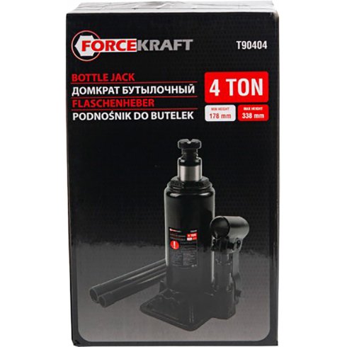 Домкрат бутылочный с клапаном ForceKraft FK-T90404(DS)