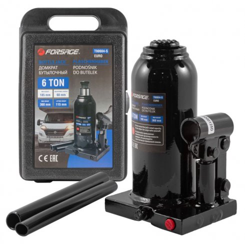 Домкрат бутылочный с клапаном Forsage F-T90604S (Euro)