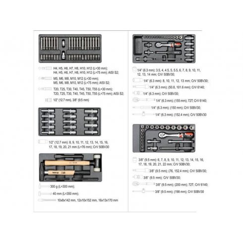 Тележка инструментальная с инструментом Yato YT-55300