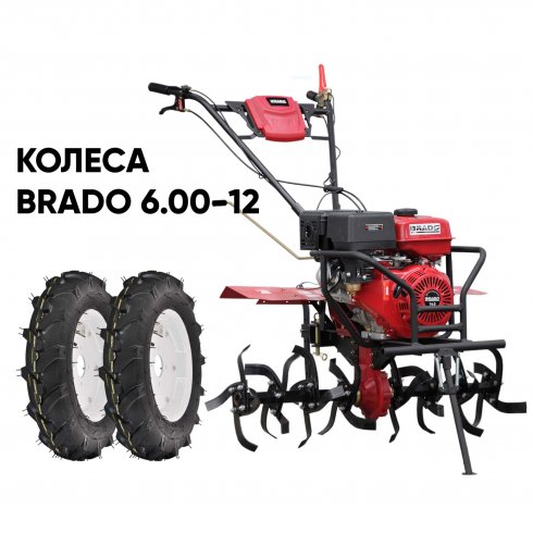 Мотокультиватор Brado GM-1400SB + колеса Brado 6.00-12 (комплект)