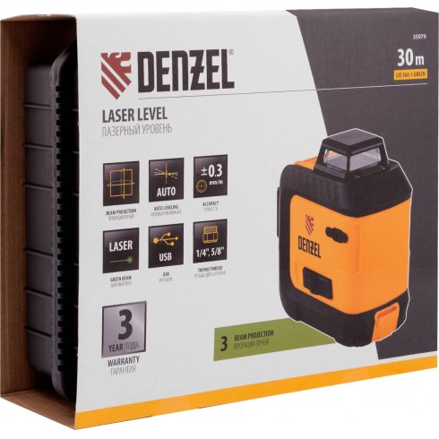 Уровень лазерный Denzel LXI 360-3 Green
