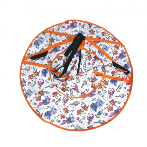 Тюбинг NovaSport CH030.110/34041 (без камеры, 110 см, оранжевый/зверюшки на белом фоне)