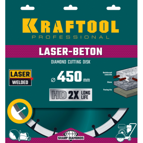 Круг алмазный Kraftool Laser-Beton 36686-450