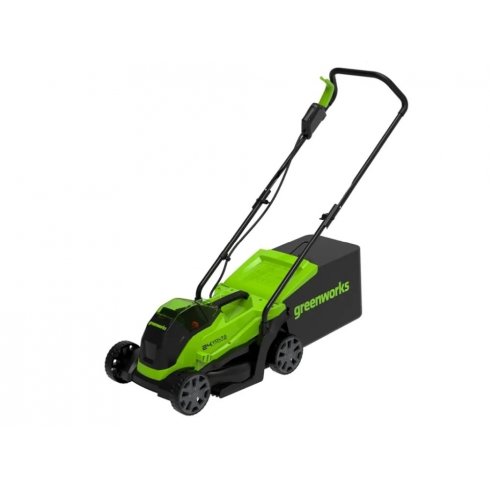 GreenWorks GD24LM33K2 — аккумуляторная газонокосилка с шириной кошения 33 см