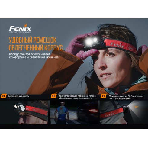Фонарь Fenix Light HM65R-T (черный)