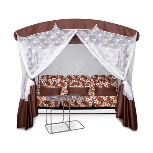 Качели садовые Arno-Werk Элегант Премиум со столиком (шоколад)